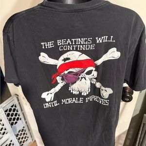 4/$16 Surf Style Men's Black Pirate Graphic T-Shirt L